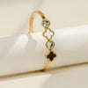 Valor Noir Clover Crystal Cuff Bracelet