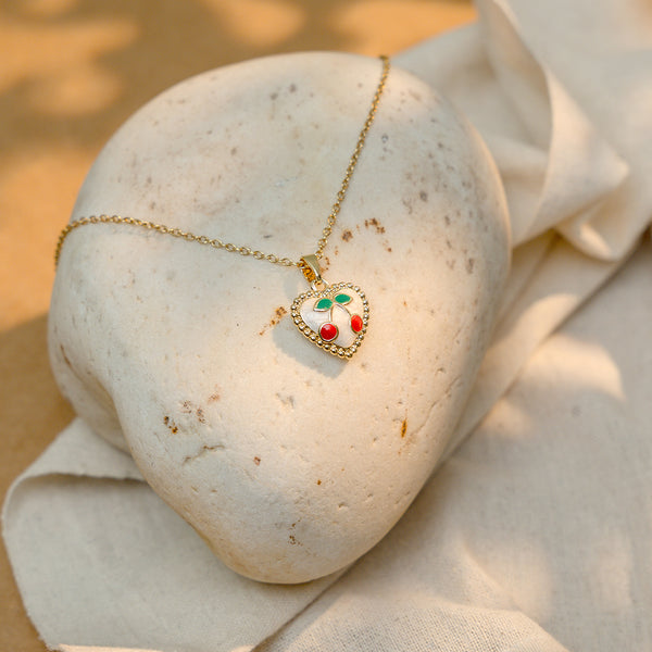 Allure Cherry Bloom Heart Pendant Necklace