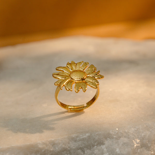 Eternal Sunflower Bloom Ring