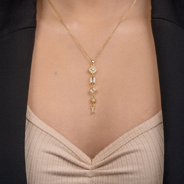 Allure Luxe Drop Charm Necklace