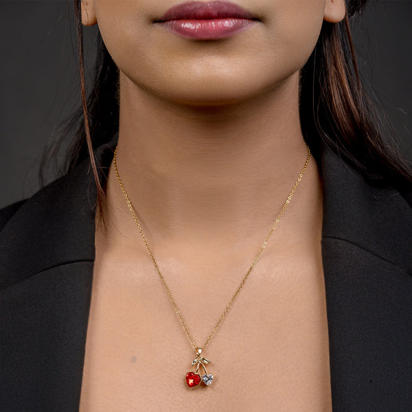Allure Scarlet Heart Charm Pendant Necklace
