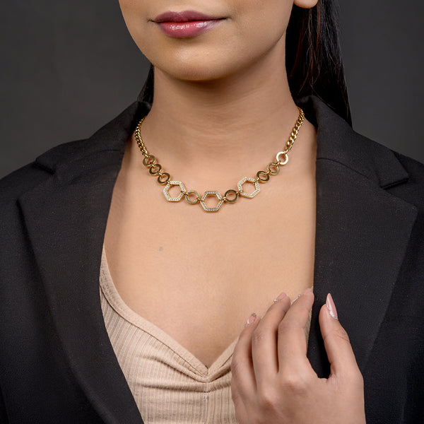 Allure Geometric Luxe Link Necklace