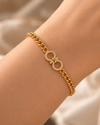 Lustrous Twin Loop Bracelet – Gold Crystal