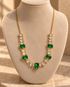 Radiant Emerald Baguette Necklace – Green Ivory