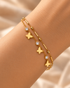 Lustrous Butterfly Layered Bracelet – Gold Crystal