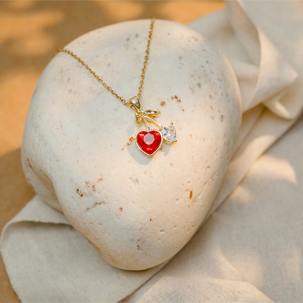 Allure Scarlet Heart Charm Pendant Necklace