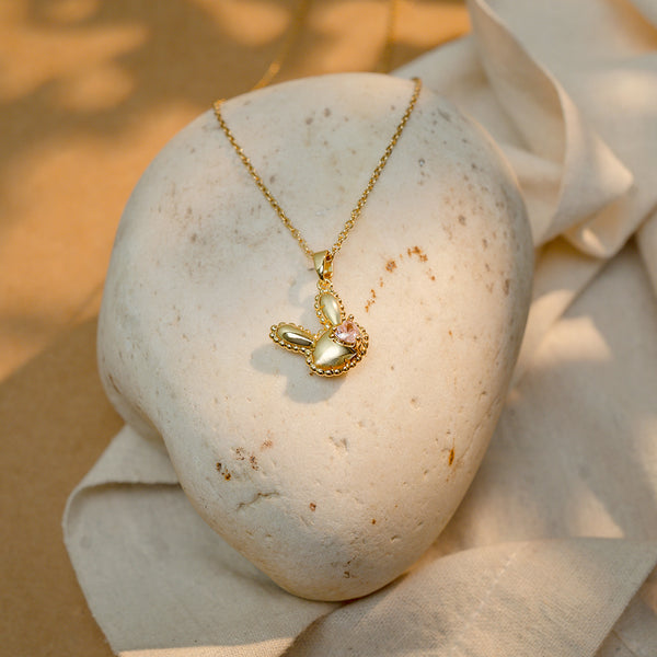 Allure Golden Flutter Heart Pendant Necklace