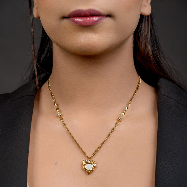 Allure Melted Heart Drop Pendant Necklace