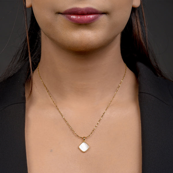 Allure Soft Glow Square Pendant Necklace