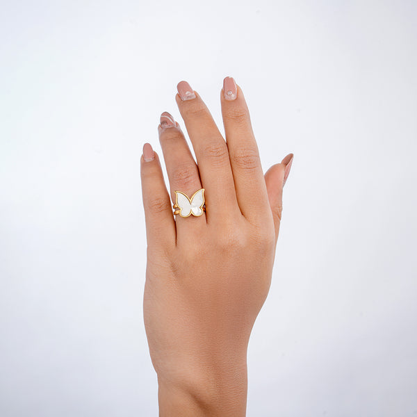 Eternal Ivory Butterfly Ring