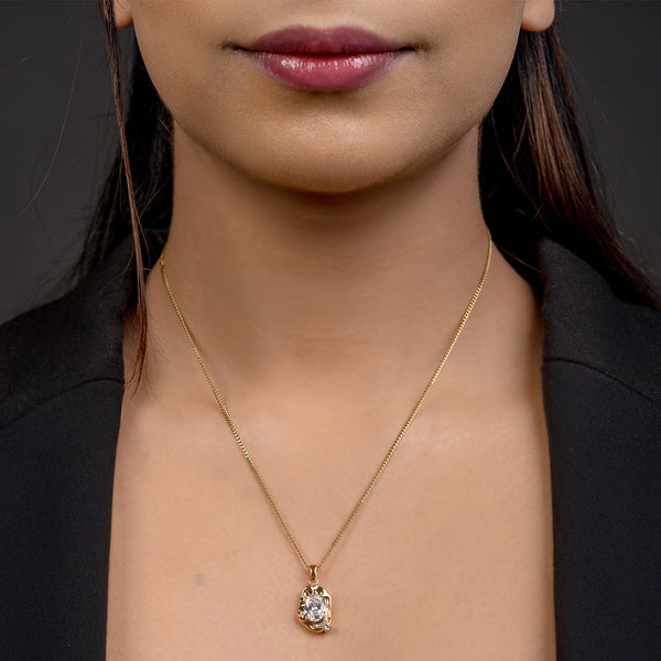 Allure Radiant Oval Crystal Pendant Necklace