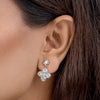 Illume Silver Crystal Bloom Pearl Earrings
