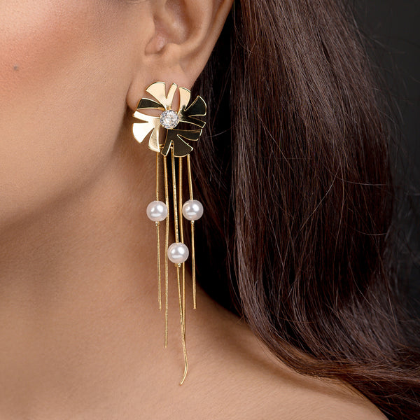 Illume Pearl Bloom Tassel Earrings