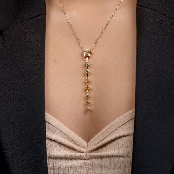 Allure Celestial Rainbow Drop Necklace