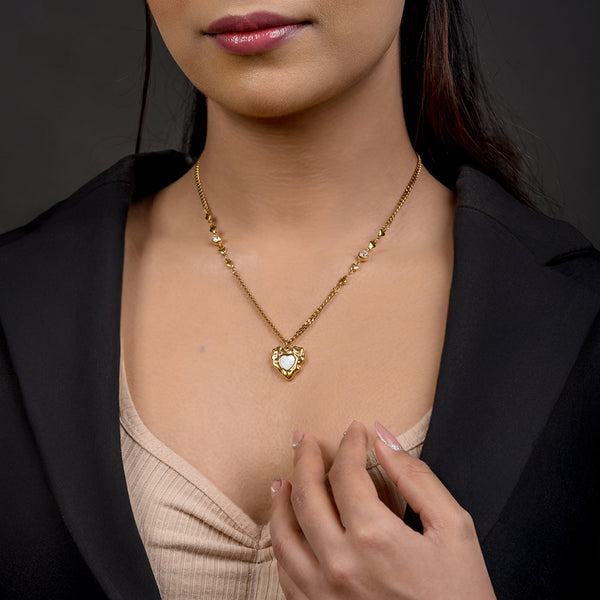Allure Melted Heart Drop Pendant Necklace