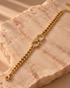Lustrous Twin Loop Bracelet – Gold Crystal