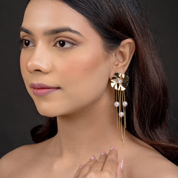 Illume Pearl Bloom Tassel Earrings